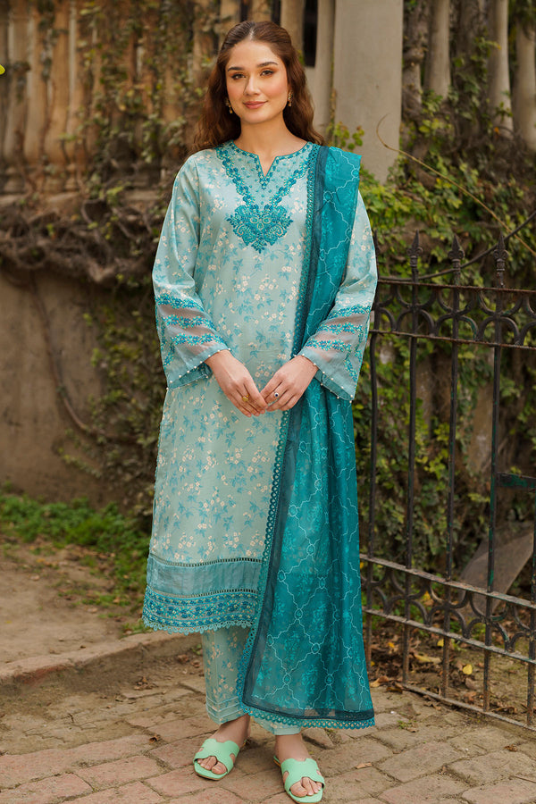 Titan - 3 Piece Embroidered & Printed Lawn