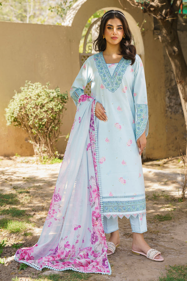 Clara - 3 Piece Embroidered & Printed Lawn