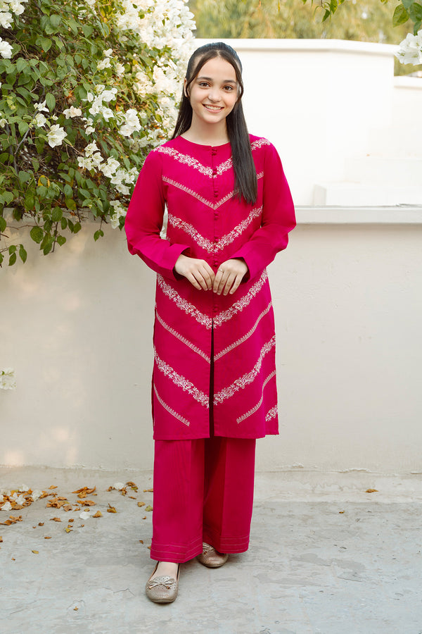 Raspberry - 2 Piece Khaddar