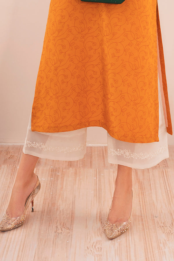 Raw Silk Embroidered Culottes